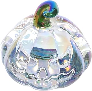 CONGARTENO Crystal Pumpkin Figurine Handcrafted Desktop Ornament for Halloween Thanksgiving Christmas Fall Harvest Decoration Collectible Glass Art