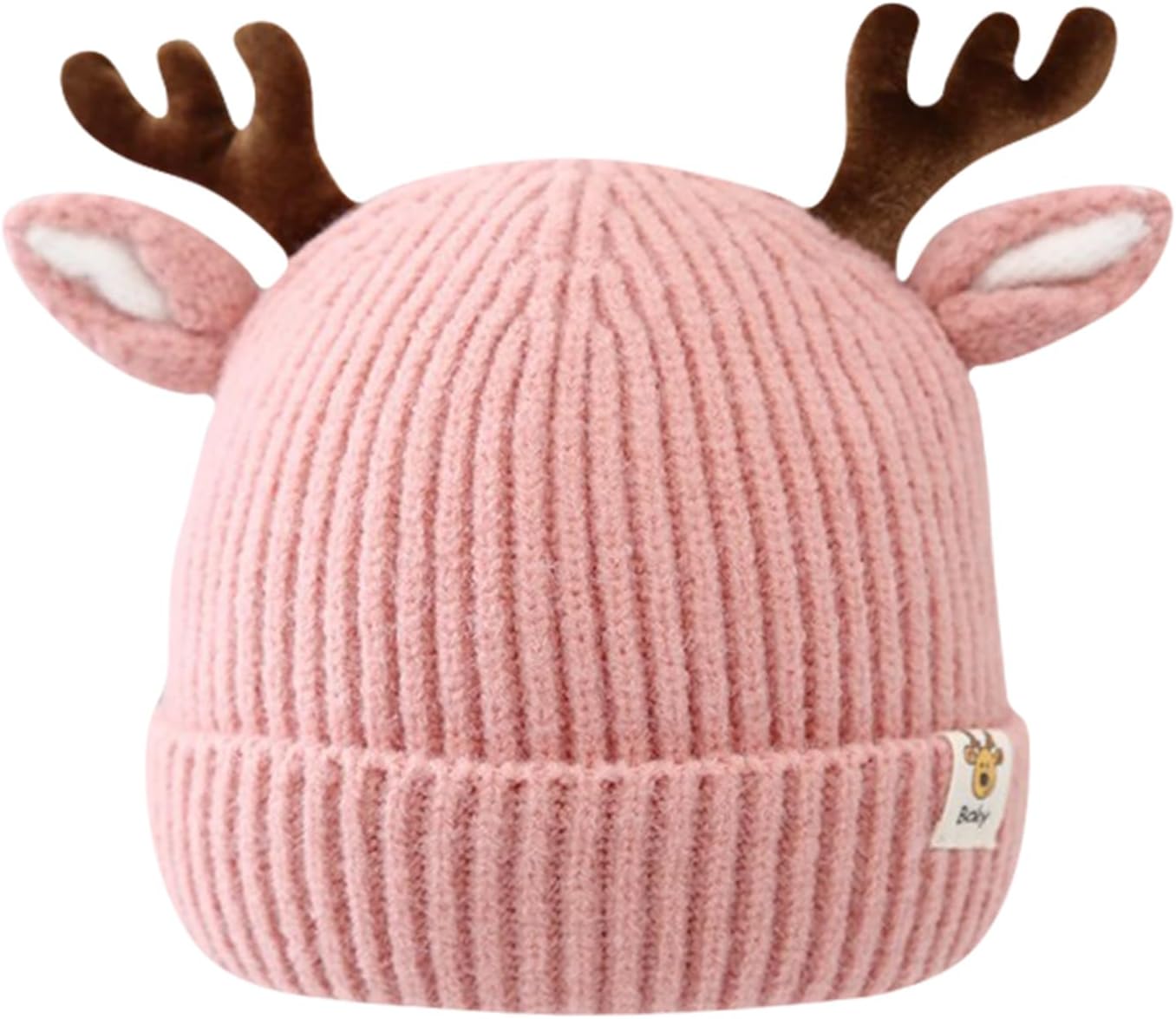 Baby Beanie Toddler Winter Hat Cute Antler Reindeer Crochet Knitted Hat Christmas Hat Warm Cap for Boys Girls