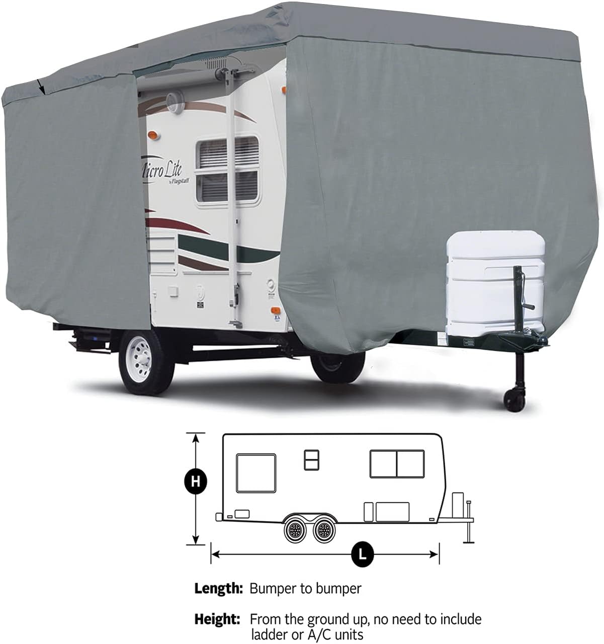 SavvyCraft Deluxe Travel Trailer RV Cover Camper Cover with Access Panels Fits 11'-13'L : Everything Else
