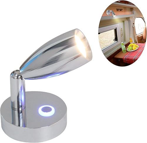 Miniatura 8 de RV 12V Luz de lectura blanca cálida con interruptor táctil ajustable en superficie flexible montado en la pared luz blanca cálida RV iluminación