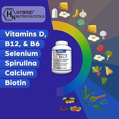 Miniatura 3 de MiracleMulti Best Multivitamínico para hombres, suplemento vitamínico y mineral con probióticos, mezcla de enzimas superalimentarias apoyo para