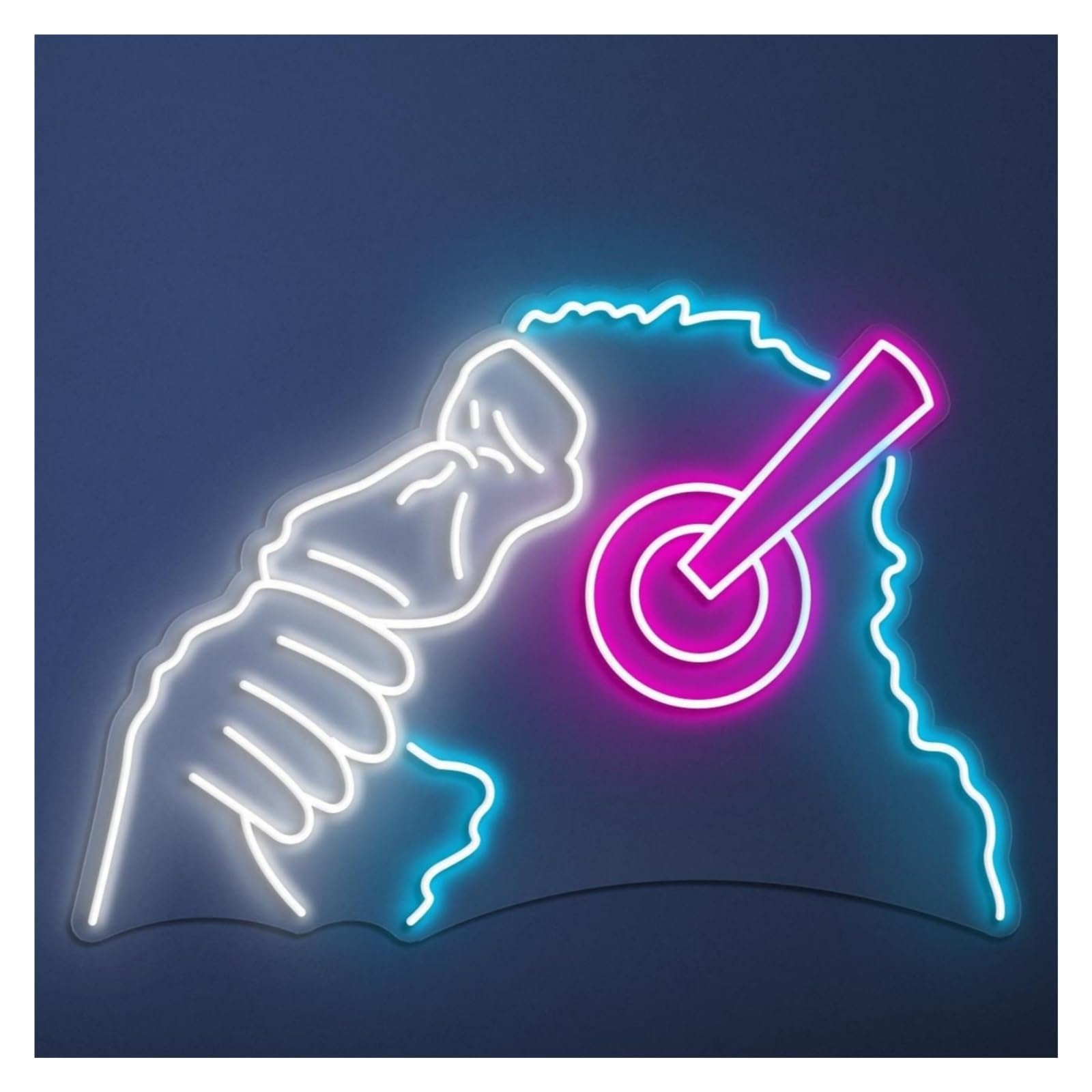 Hanging Art Neon Signs Monkey Headphones Neon Sign, Suitable For Music Club Decor With Brightness Adjustable 50cm