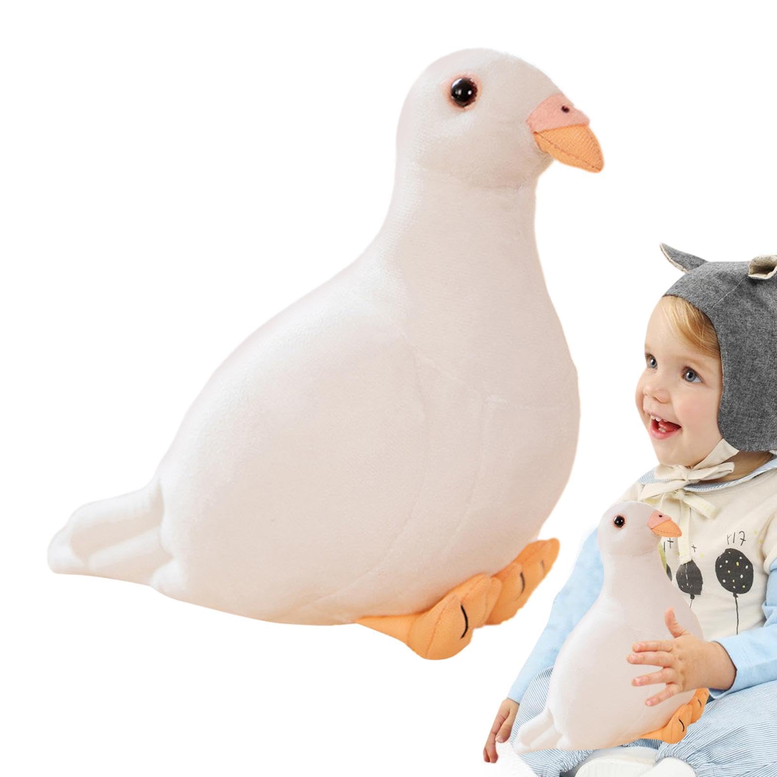 Giocattoli di peluche di piccione realistici di alta qualà morbidi realistici grigi collina piccioni bianchi uccelli con occhi piume decorazioni per la casa regali di compleanno  26
