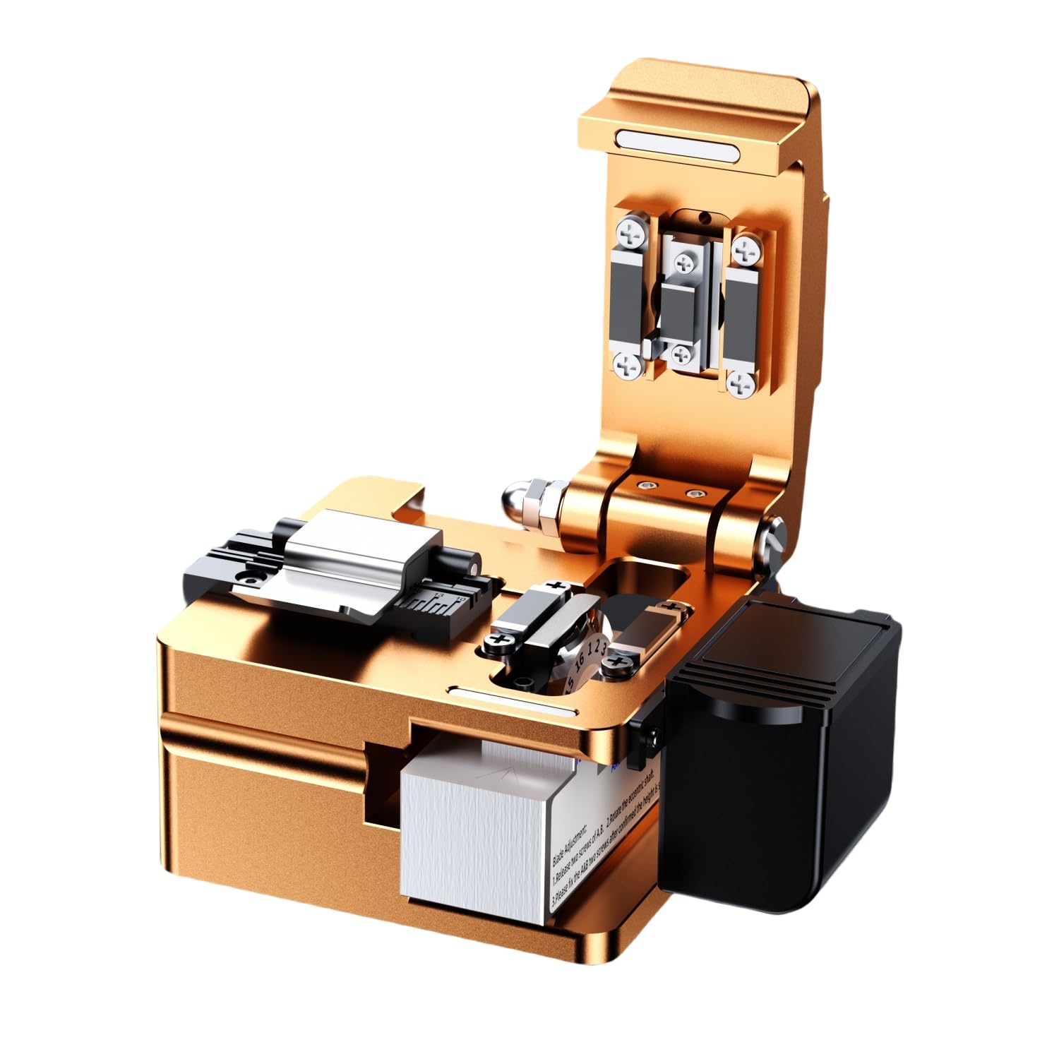 Optical Fiber Cleaver, High Precision FTTH Fiber Optic Cutter with 16 Cleave Positions & Blade Life up to 48,000 Cuts, for 0.25mm, 0.9mm, 3.0mm Fibers