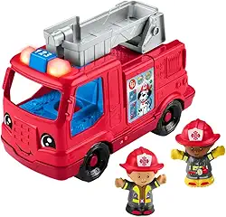 Little People, Caminhão de Bombeiros Médio com Luzes, Música e Sons, Brinquedo para Bebês, para crianças a partir de 1 ano