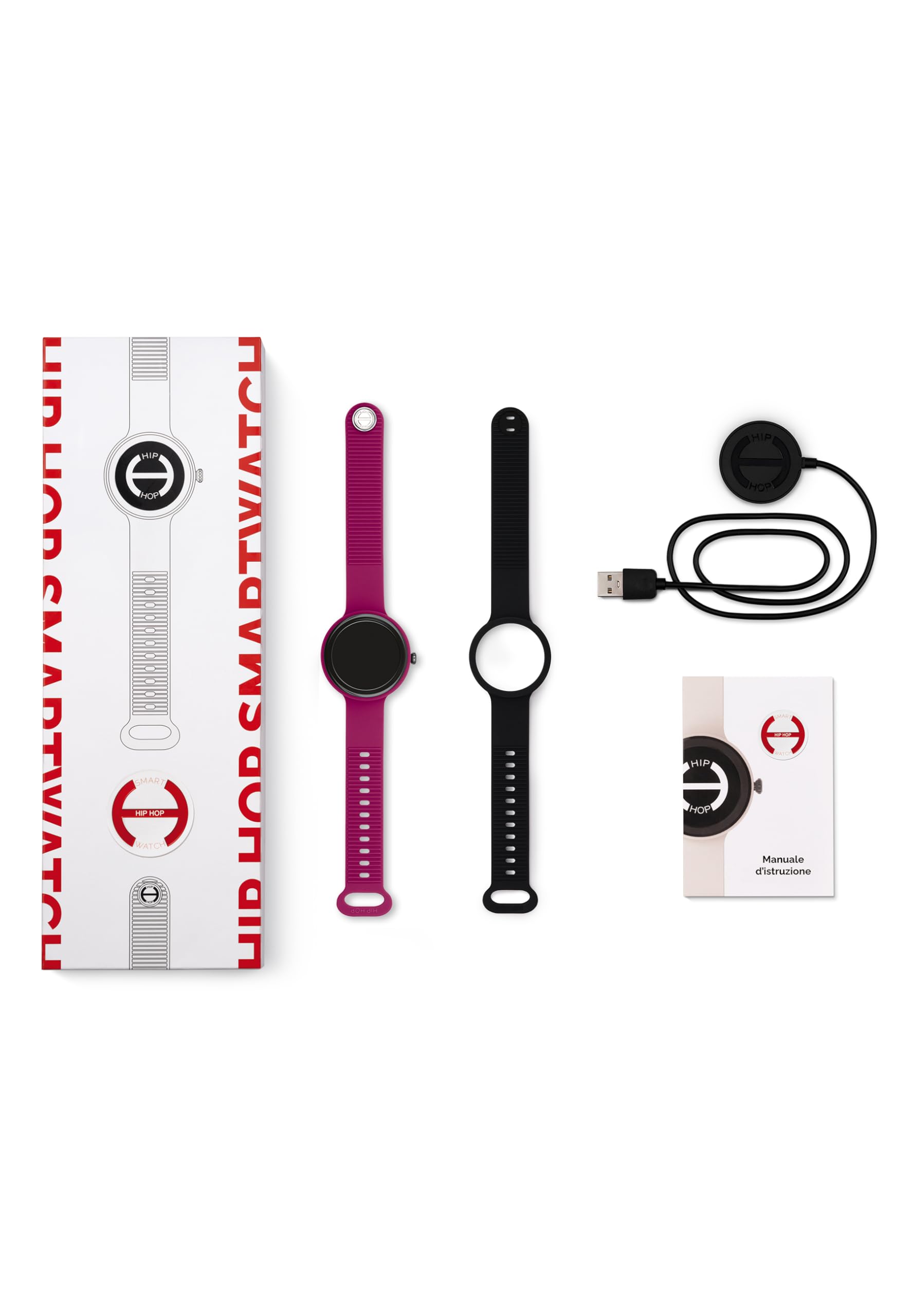 Orologio HIP HOP DONNA HERO.NEXT quadrante MONO-COLORE NERO movimento SMARTWATCH SMARTMODULE e CINTURINO SILICONE FUCSIA, NERO HWU1196