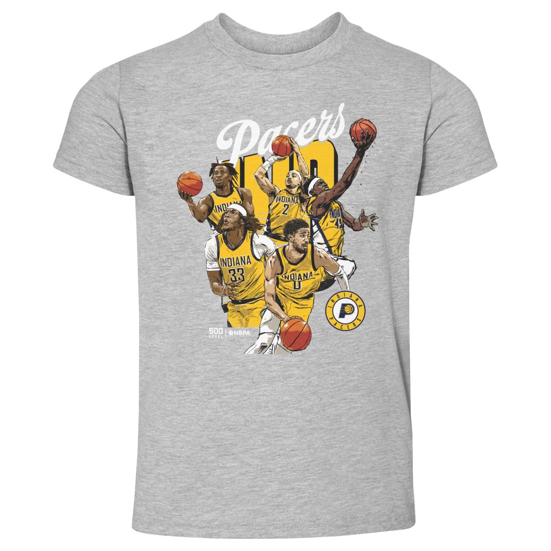500 LEVEL Indiana Pacers Starting 5 Toddler Shirt (Heather Gray, 4T)