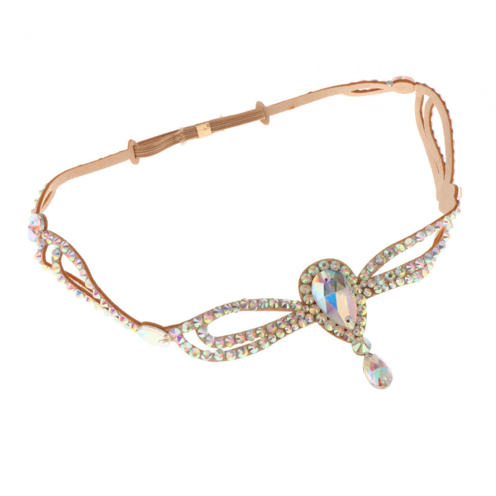 AUYXSSZ Rhinestone Belly Dance Headdresses Headpiece with Charm and Glimmer Accessory to Innovate Bellydance Performance Forehead Headpiece Bellydance