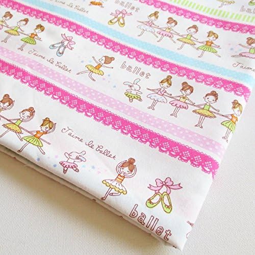 Little Ballerina Fabric Cotton Fabric by The Yard Fabric for Little Girls 36 by 36-Inch Wide (1 Yard) (CT446)
