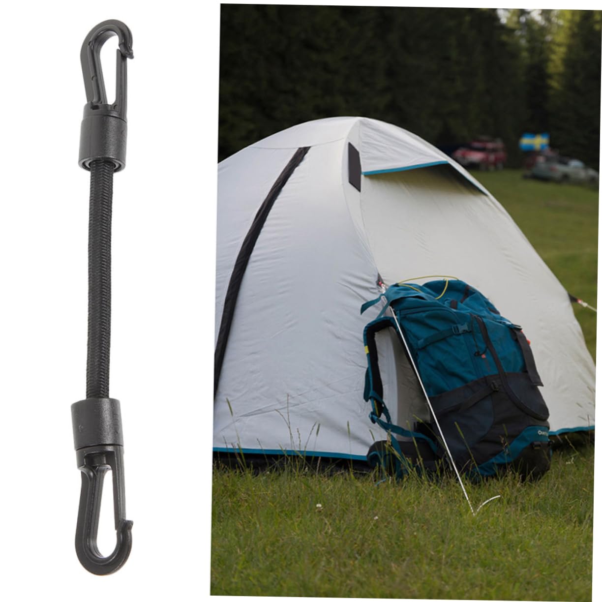 Hemobllo Gancio A Corda Elastica Cinghie Cinch Alimentazione Esterna Cinghia Elastica di Fissaggio Sospeso Cinturino con Fibbia per Uso Quotidiano Arrampicata Multi Pom Nero