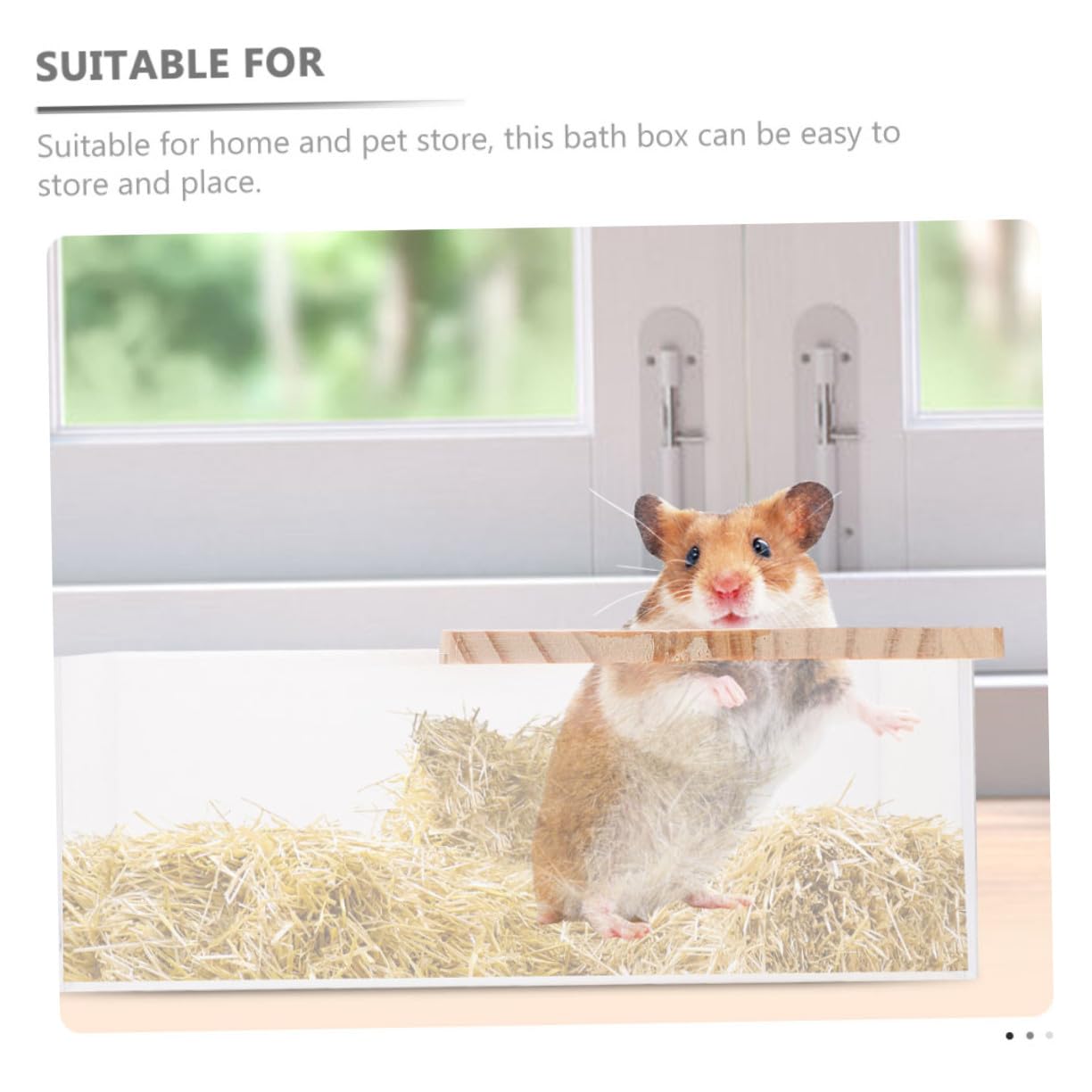 2 Stück Transparente Hamster Sandbadbox aus mit Holzabdeckung und Belüftung Robustes Kleintier Bad für Chinchillas Mäuse Ratten Geräumige Haustier Waschbox
