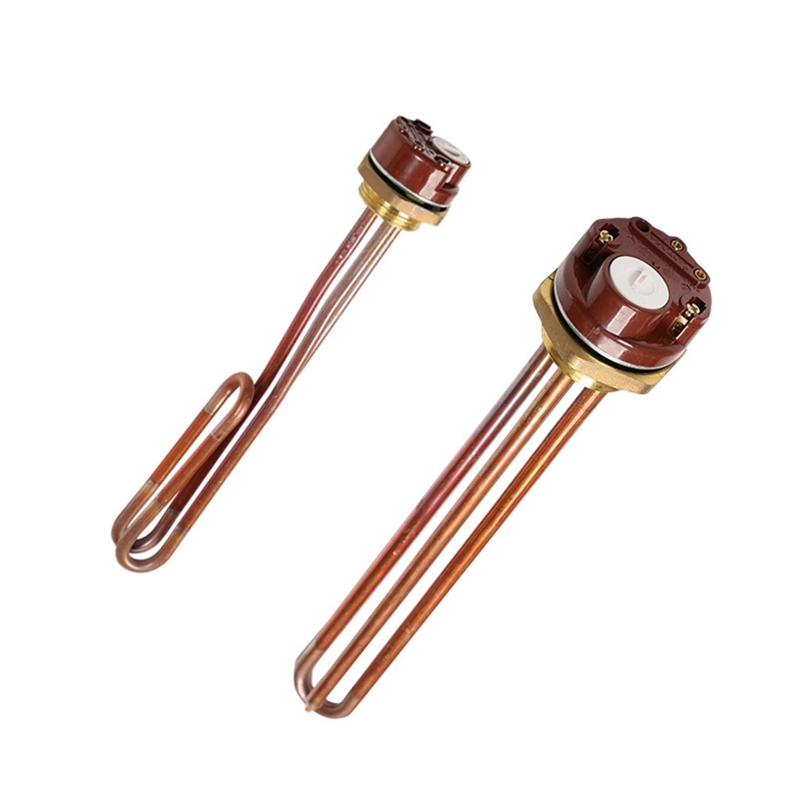 Calefacción Resistencia al calentamiento de cobre de 220V y 3kW, Elemento calentador de agua de inmersión tipo plegable hacia atrás DN32 con termostato