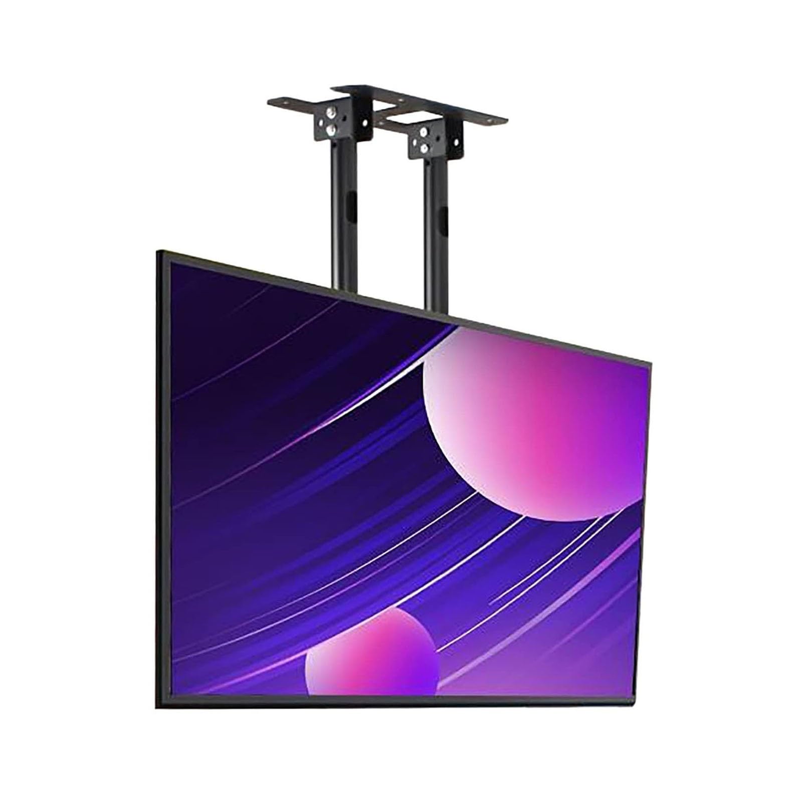 HPTHLY Adjustable Ceiling Tv Mount Bracket Double Pole Single Screen Tv Mount Tilt Telescopic Ceiling Tv Mount Bracket Fits 60-100 Inch Low Profile Tvs,Black-1