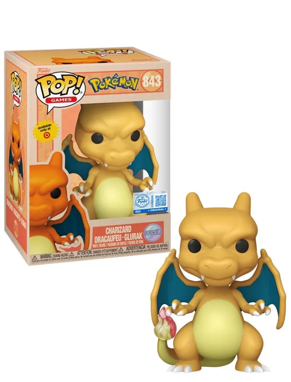Funko Pop! Games | Pokémon Charizard Soft Color Nº843 | Exclusive | Figura de Vinilo Coleccionable | Edición Exclusiva | FS