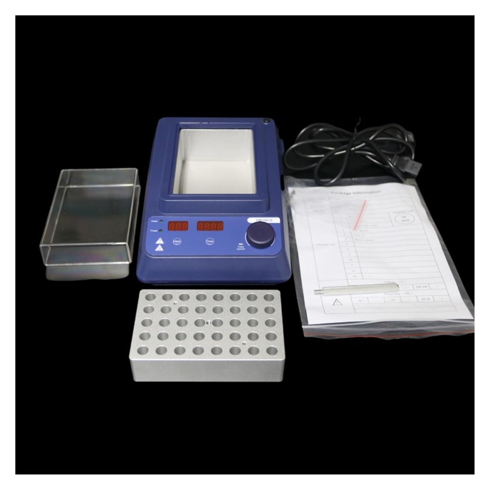 Agitador de Laboratorio, Incubadora de baño seco termostática con pantalla digital bloque calefacción 0,5/1,5/2/5/15/50ml 120 ℃ equipo laboratorio(1.5ml)