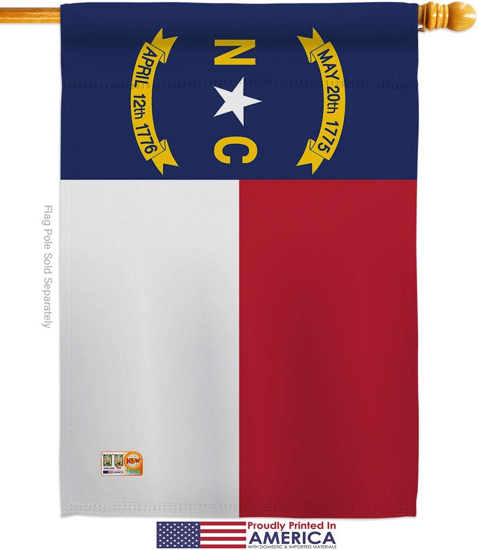 States North Carolina House Flag Dowel Set Regional USA American Territories Republic Country Particular Area Small Decorative Gift Yard Banner Made In 28 X 40