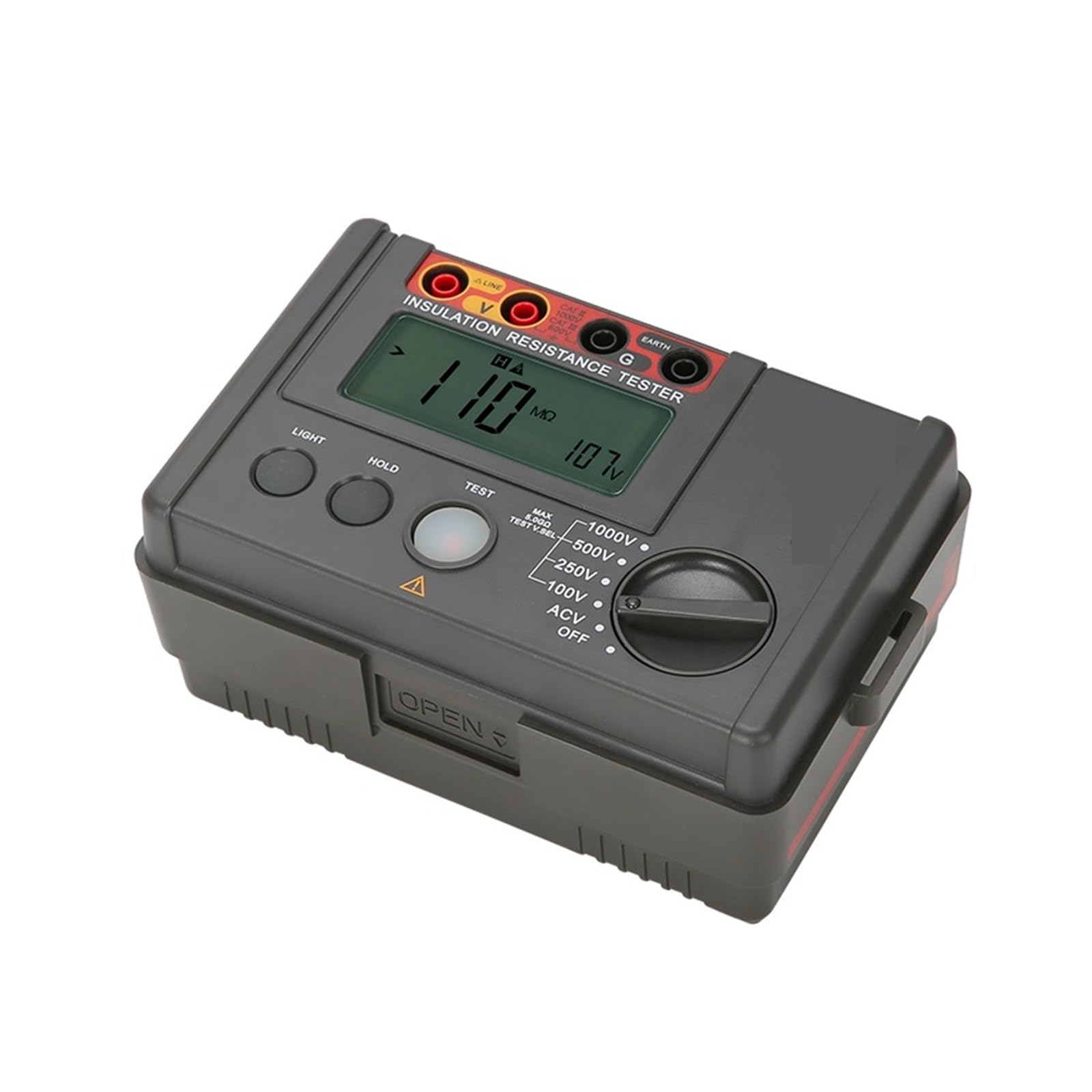 Tester di Resistenza Digitale, Tester di Resistenza di Isolamento 1000V Display LCD da 2000 conteggi Auto Range Ohm Tester Megohmmetro Voltmetro