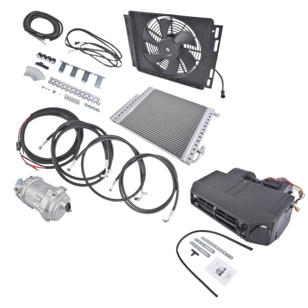 Universal 12V Cooling and Heating Electric Underdash Air Conditioner Evaporator Compressor AC Kit