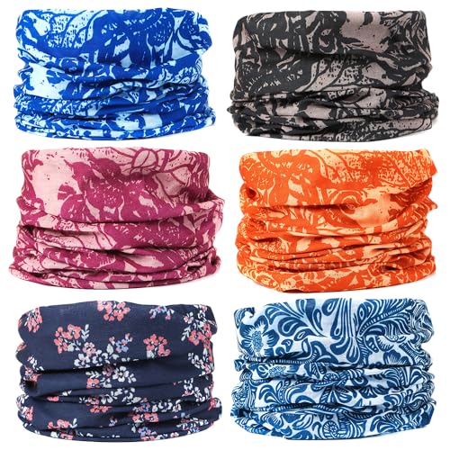 Image of 6-Pack Balaclava Face Mask for Men & Women - UV Protection Neck Gaiter, Multi-Use Cycling Mask & Breathable Headband