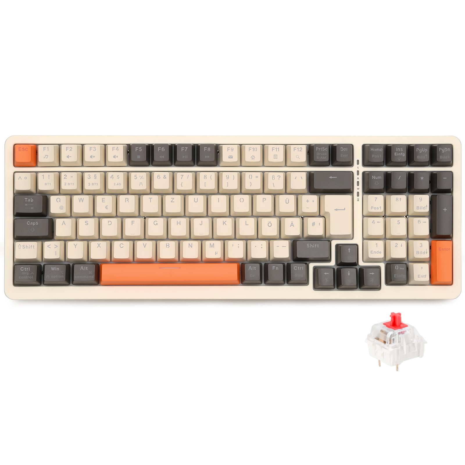 RK ROYAL KLUDGE RK61 Duitse indeling Mechanisch Toetsenbord 60% 2,4 GHz draadloos/Bluetooth