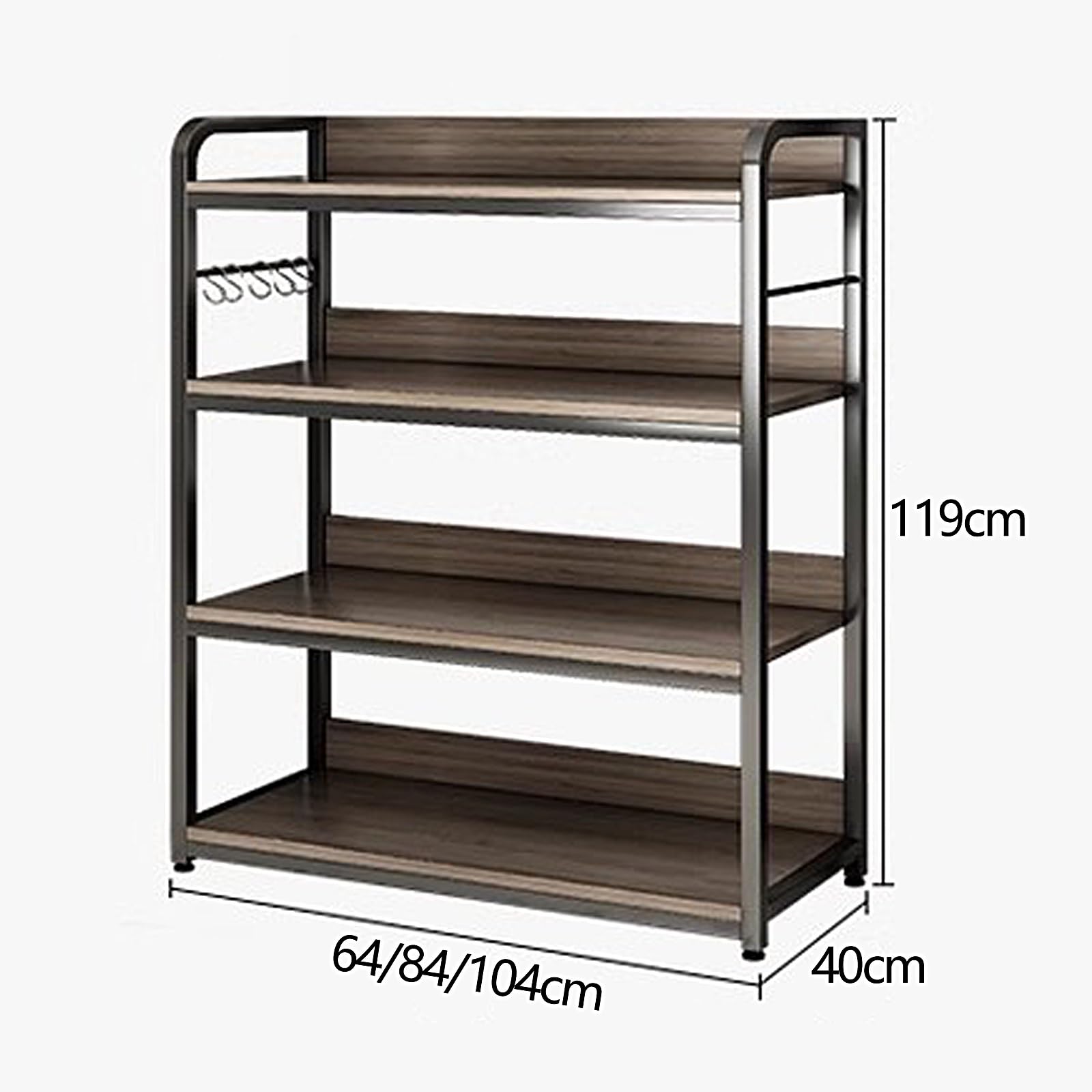 Scaffale a 5 ripiani con robusto telaio in acciaio, ideale per balcone, bagno, cucina, scaffale multiuso per la decorazione della casa