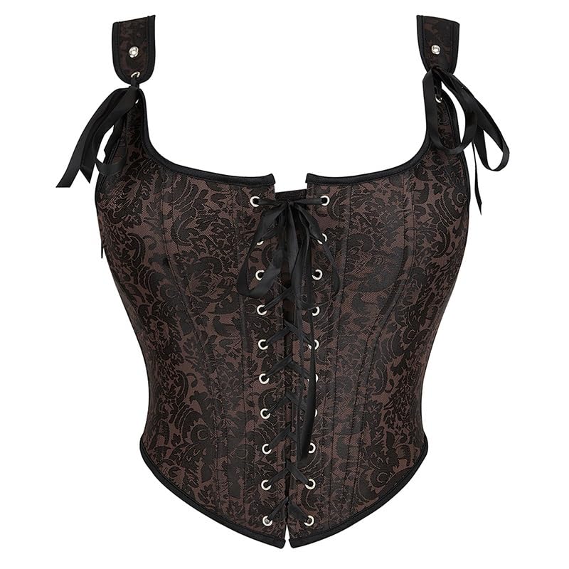 PNAWLLCF-658 Strap Punk Gothic Chest Binder Bandage Bustier Lace Up Womens Waist Trainer Corset Vest