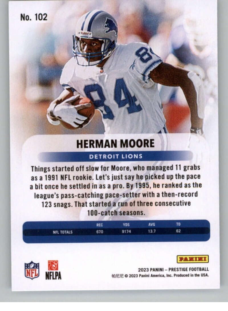 Amazon.com: 2023 Panini Prestige #102 Herman Moore Detroit
