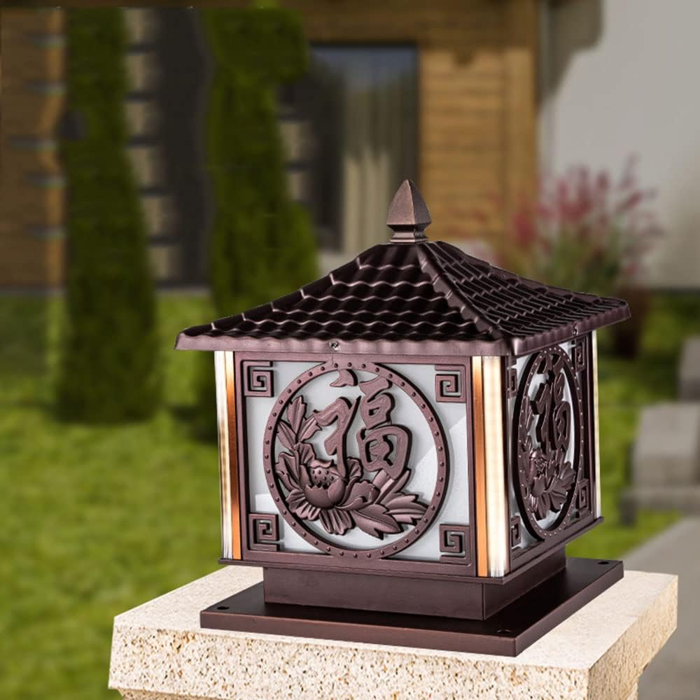 CHENKUI ガーデンLEDキャップランプ 屋外IP54防水柵ポールライト 四角いアクリルカバー調整可能なヘッドライト 庭の柱や柱