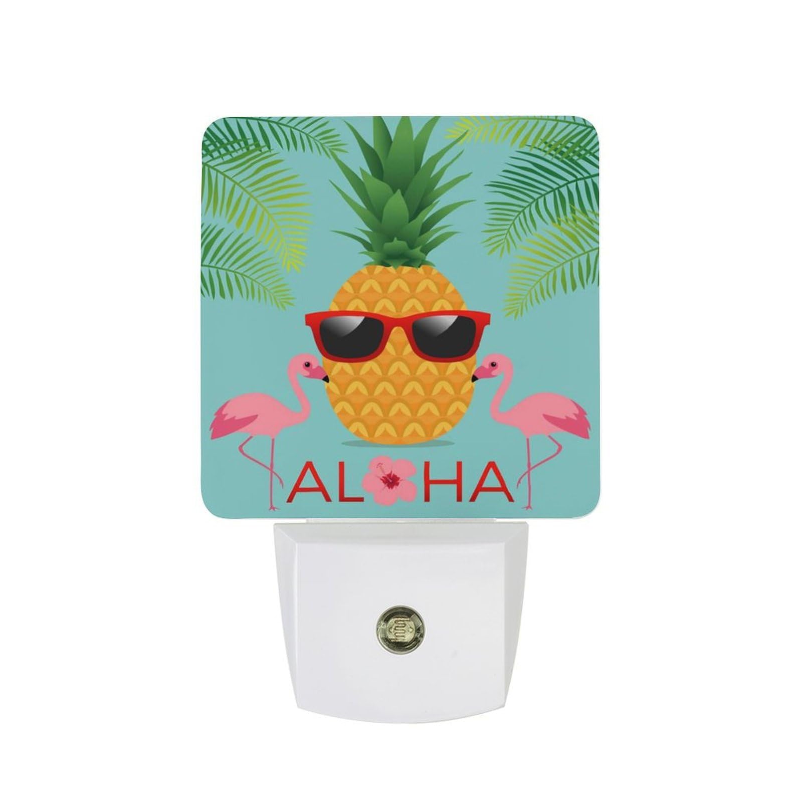 Nqrxadcrt Style Aloha Pineapple And Flamingo Night Light Plug In Wall Lights Bedside Lamp Bedrooms Home Hallways Decoration