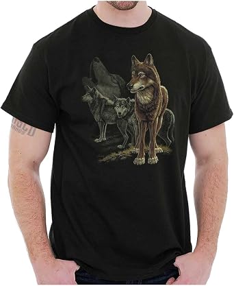 Wolves Howl Moon Wild Spirit Animal Graphic T Shirt Men or Women