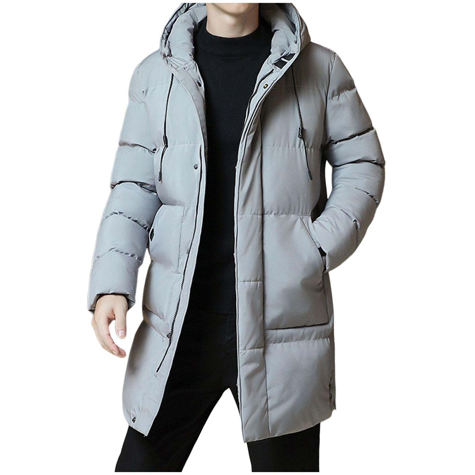 Winterjacke Herren Lang Warmer Wintermantel Outdoor Stepp Winterparka