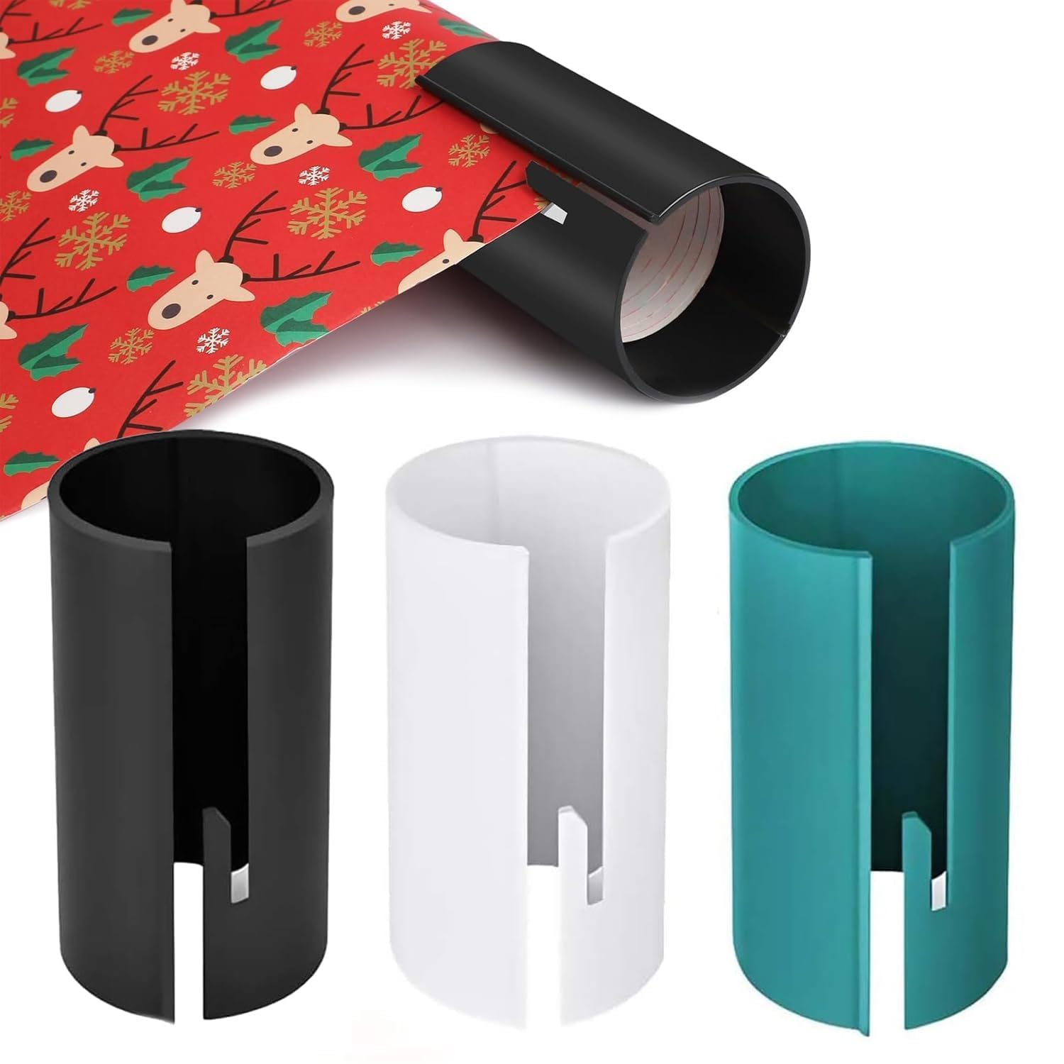 Taglierina per Carta Regalo in Rotoli, Taglierina per Carta da Regalo con Manico Taglierina Carta Regalo Nero Taglia Carta Regalo Rotoli per Confezioni Regalo Natale Compleanno