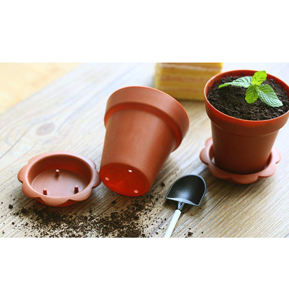 50 Blumentopf-Dessertbecher Mit Deckel & Löffel – 200 Ml, Für Eis, Joghurt, Party