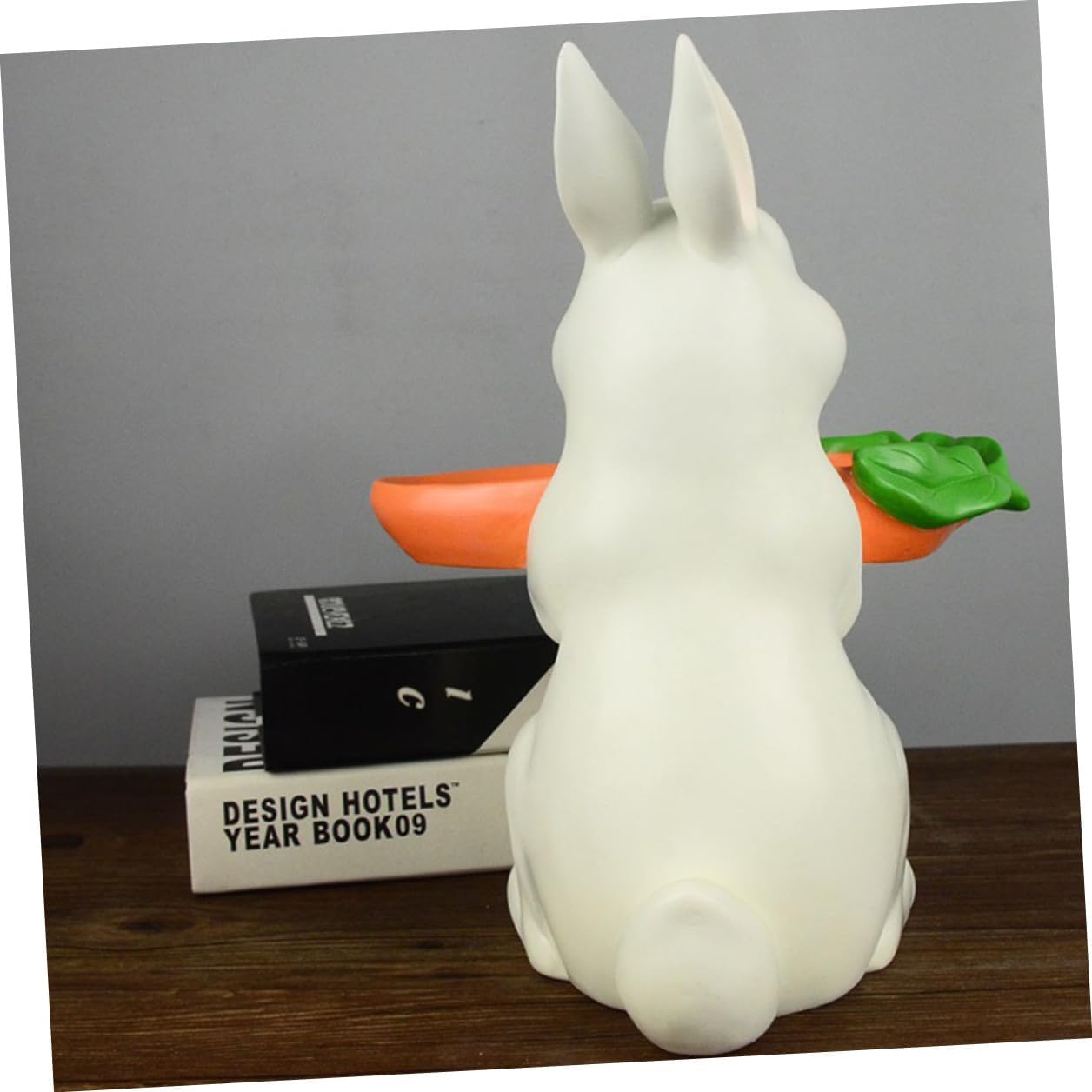 Ciieeo Resin Bunny Sculpture Key Tray Decorative Rabbit Figurine Sundry Container Candy Jewelry Dish for Entryway Home Décor Accent