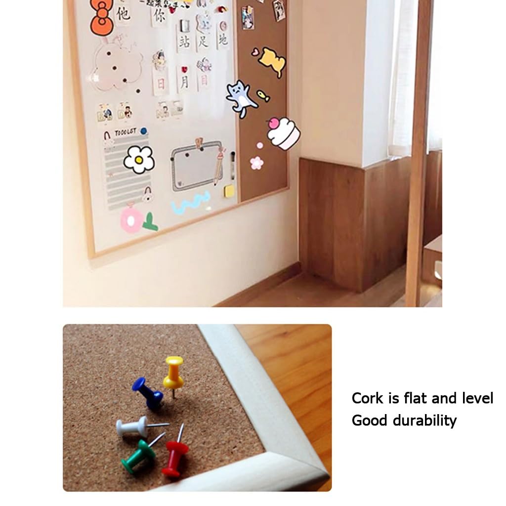 Magnetyczna tablica suchościeralna tablica korkowa kombinacja montowana na ścianie biała tablica ogłoszeniowa kombi drewniana rama (kolor: styl 3, rozmiar: 60 x 90 cm)