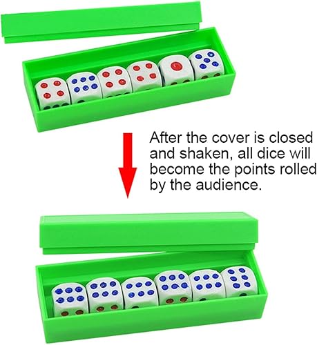 Miniatura 2 de ulafbwur Plástico Seis Die Tapping Loaded Dice Roll Predicción Número Caja Juego Magic Trick Kids Toy