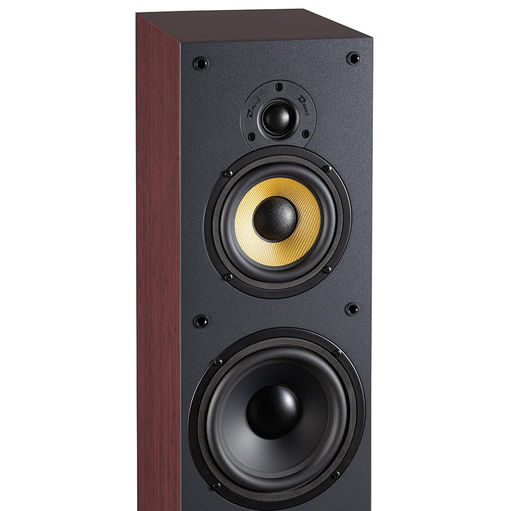 Davis Acoustics Mia 200 Acajou - Colonne 3 Voies/3 Haut-parleurs - Enceinte Vendue à la Paire