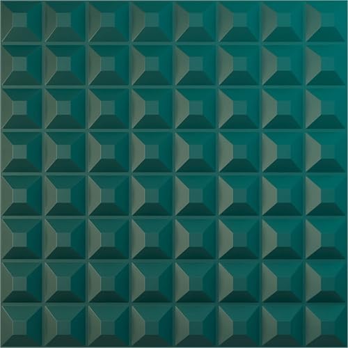 Ekena Millwork Bradford EnduraWall Panel decorativo de pared 3D de 19 58 pulgadas de ancho x 19 58 pulgadas de alto, laguna satinada (cubre 2.67