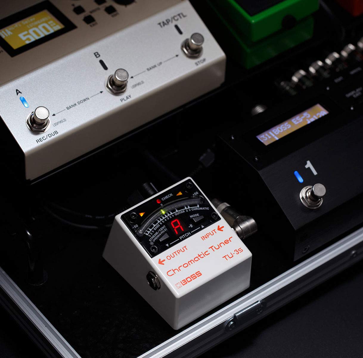 Afinador cromático Boss TU-3S + fuente de alimentación keepdrum de 9 V.