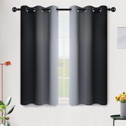 Miniatura 165 de SimpleHome Cortinas gruesas con aislamiento térmico y ojales, bloqueo de luz para oscurecer sala, dormitorio, 2 paneles, 52 x 72 pulgadas de largo,