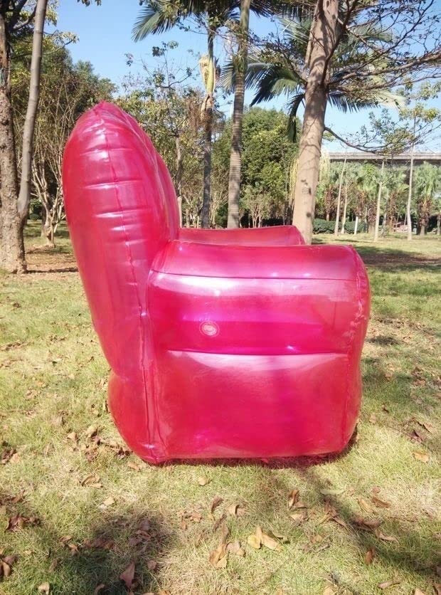 Transparent Inflatable Couch Chair Sofa for 2 persons, Blow Up Couch Bean Bag Lazy SofaChair Camping Furniture for Backyard Lakeside Beach Traveling Camping Picnics Music Festivals ( Color : Rojo )