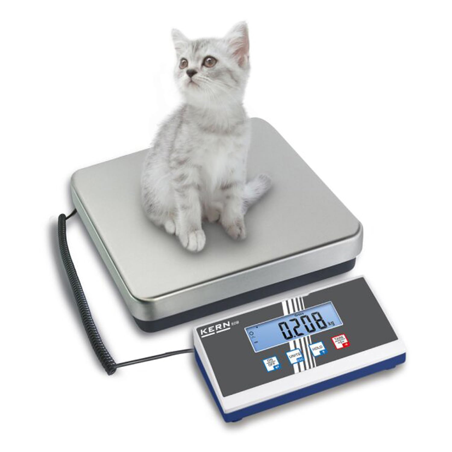 Balance pour coulis et vétérinaire [Kern EOB 150K50] maintenant avec une résolution encore plus élevée, Portée [Max]: 150 kg, Lecture [d]: 50 g, Plateau de pesée: LxPxH 315x305x65 mm (Inox)