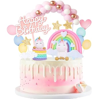 AOTWAN Single Cake Decoration Birthday Sweet One Cake Topper Set Macaron Cake Decoration for Teenagers