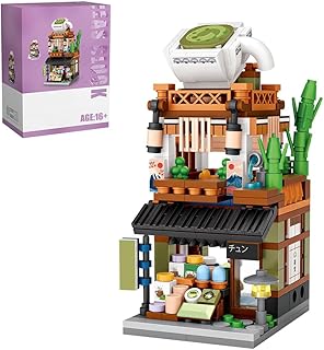 JoyMeet Street View Japanese Matcha Shop House Model Mini Bricks Modular Building Kit Not Compatible with Lego Cteator Architecture City - 379 Pcs (093242JYJOCWC)