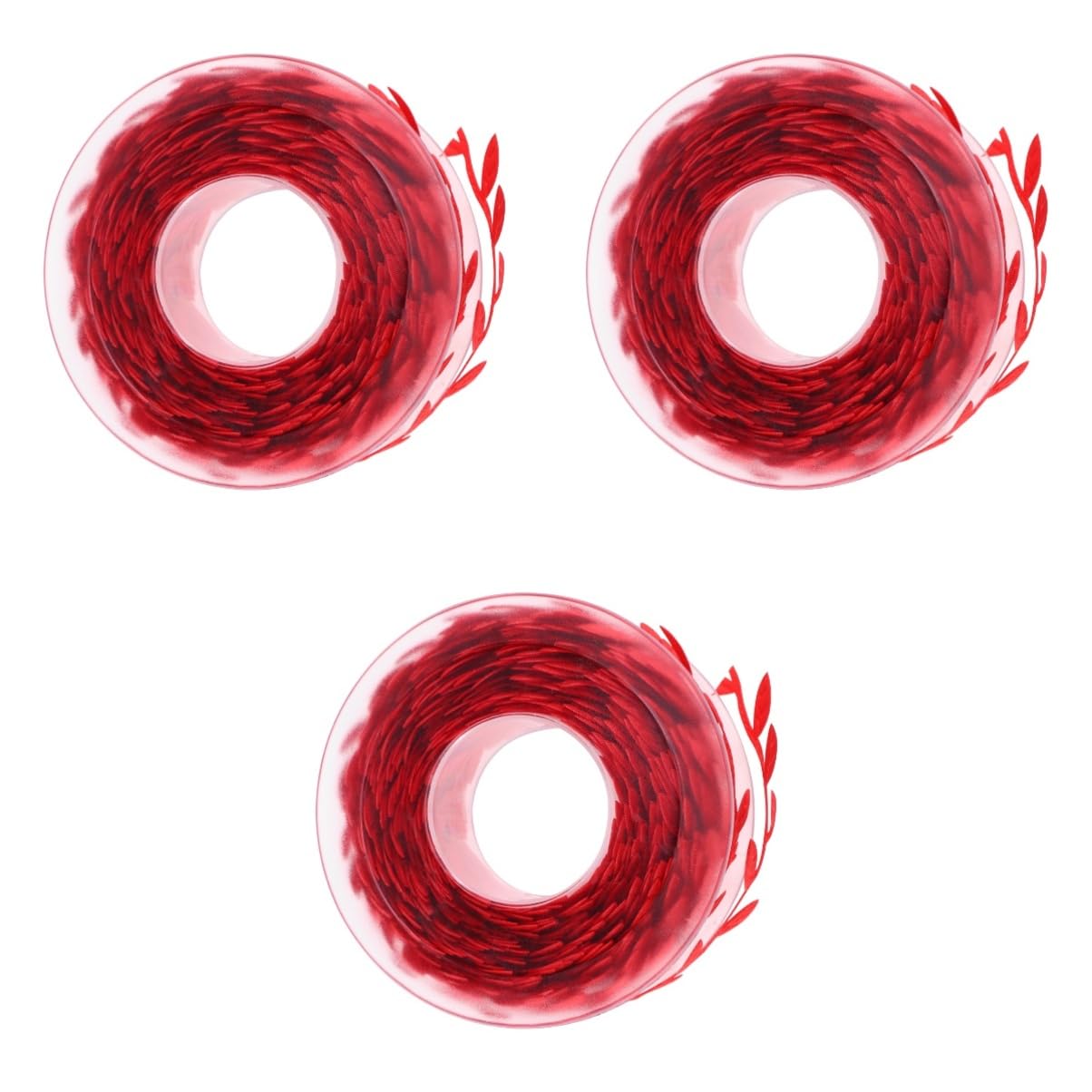 3rollos Cinta Para Manualidades y Color Rojo Ribete De Bodas y Navidad