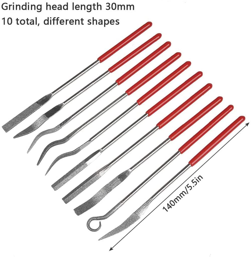 Lot De 10 Mini Limes Aiguilles Diamantées De 14 Cm, Outils De Sculpture Sur Bois Assortis Pour Affuter Les Bijoux En Ceramique~p144609110