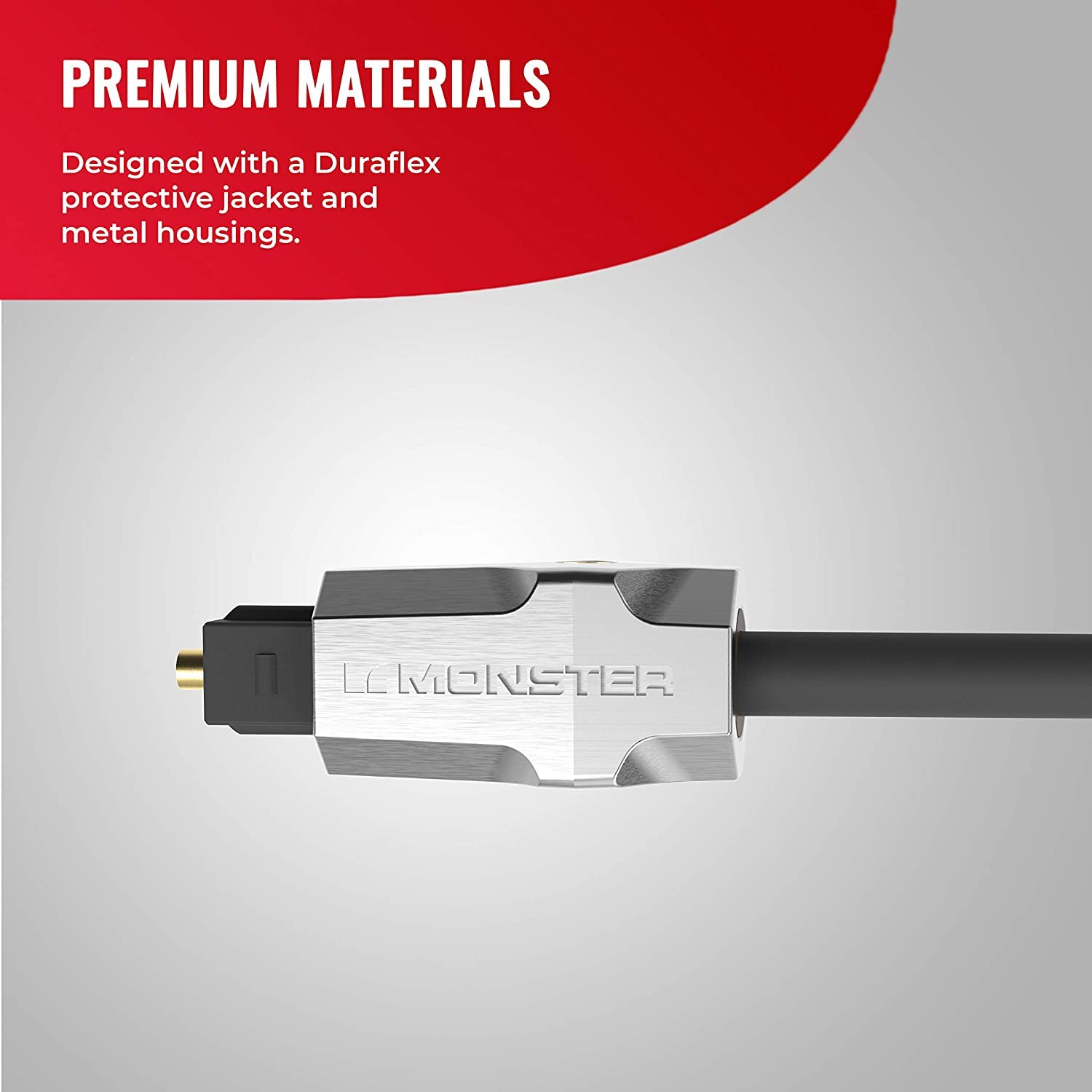 MONSTER Cable de fibra óptica M1000 3M, cable de fibra óptica, sonido envolvente, cable de audio digital, transmisión de señal óptima, cable para cine en casa, amplificador, consolas de juegos,