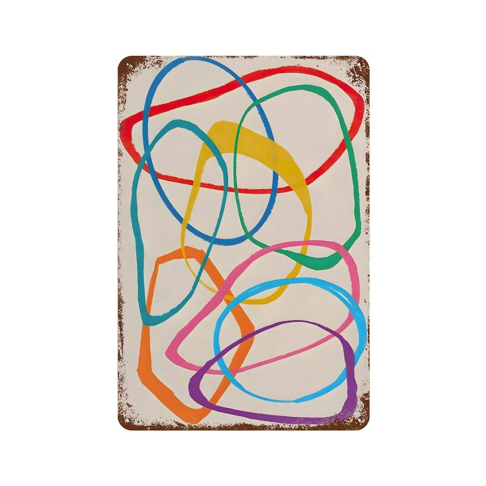 xiaoxiaoshen Abstract Colourful Wall Decor Art Metal Tin Poster Modern Home Decor Art Home Bar Shop Decorations Vintage Sign 30x20cm