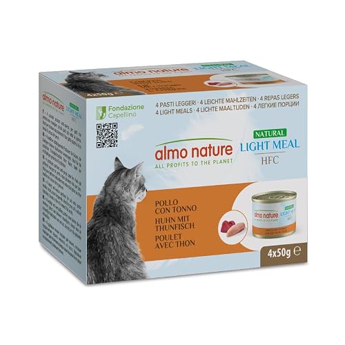 Almo Nature HFC Natural Light Meal - Alimento Húmedo para Gatos Adultos - Sabor Pollo con Atún