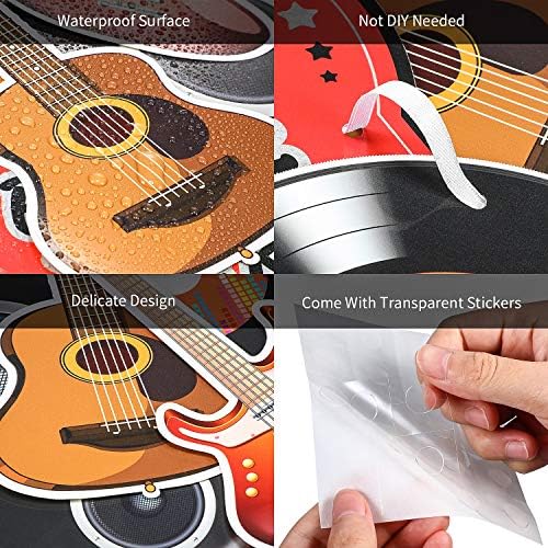 Music Note Decorations Banner 1950s Rock and Roll Party Decorations Musical Notes Silhouettes Rock and Roll Star 50s Theme Party Karaoke Music Wall Decor Cardboard Cutouts Electric Record Cutout